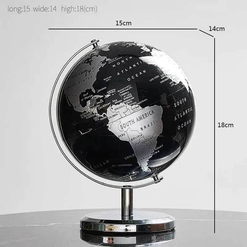 OrbitCraft Rotating Globe Sculpture – Modern Metal Desk Décor