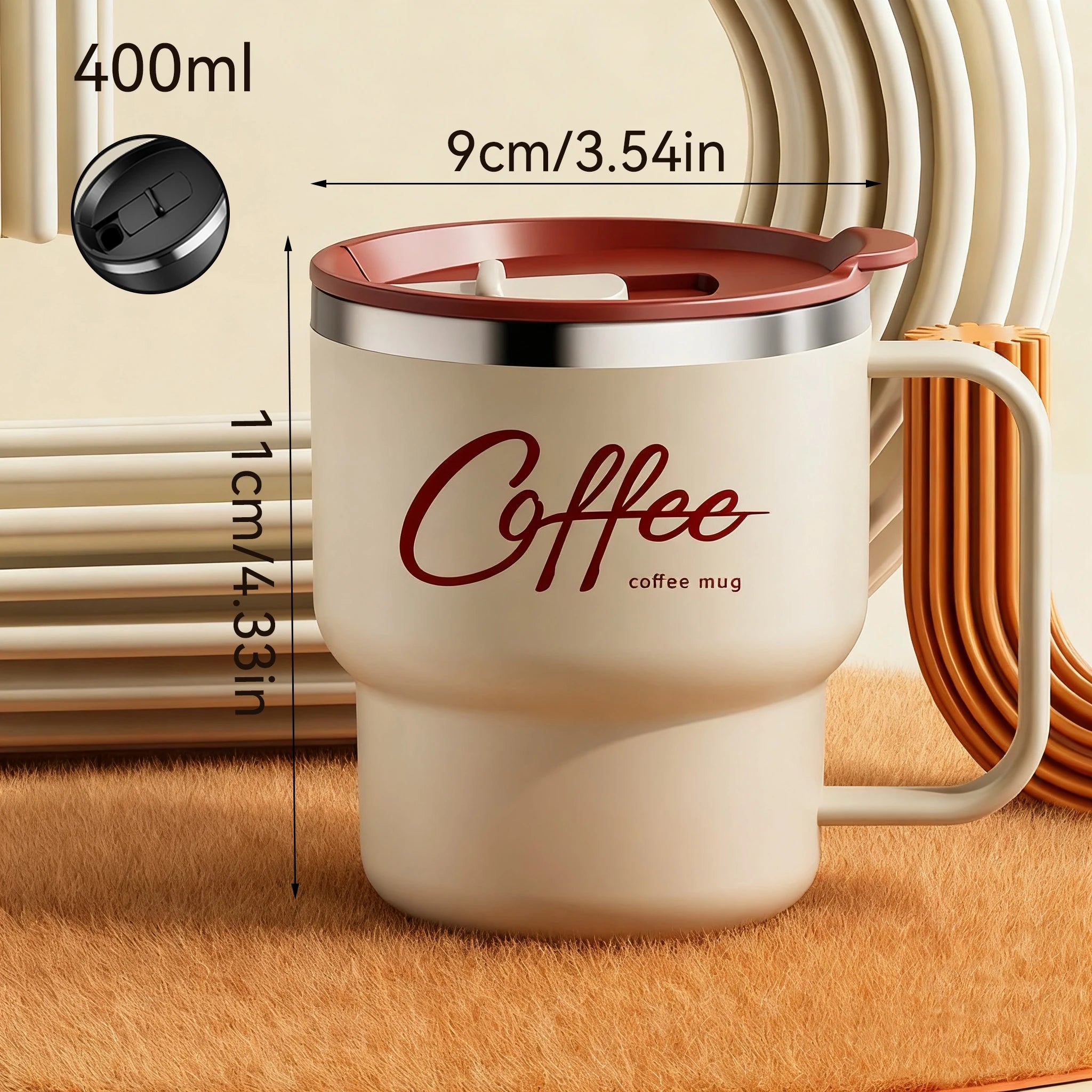 ThermoSeal™ 400ml Double-Walled Stainless Steel Coffee Mugater Insulated Milk Coffee Cup Drinkware
