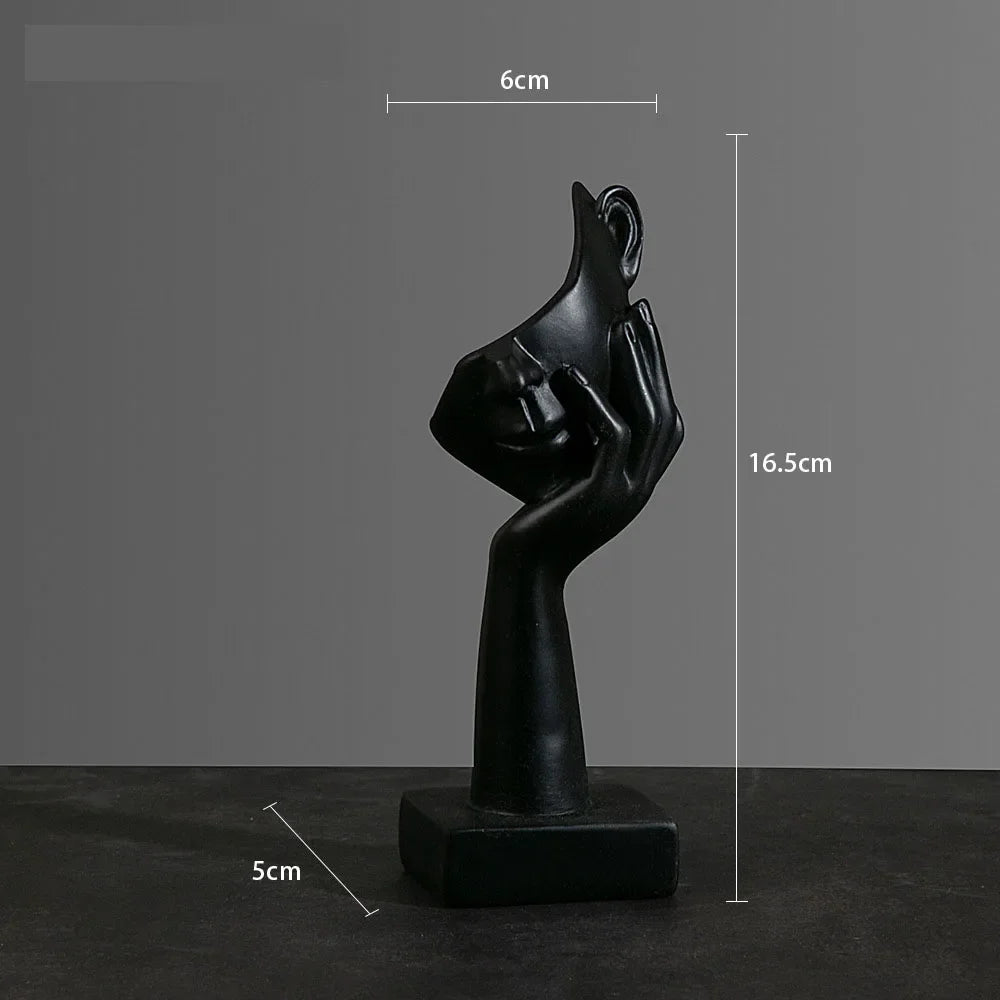 Noir Muse – Abstract Resin Mask Sculpture