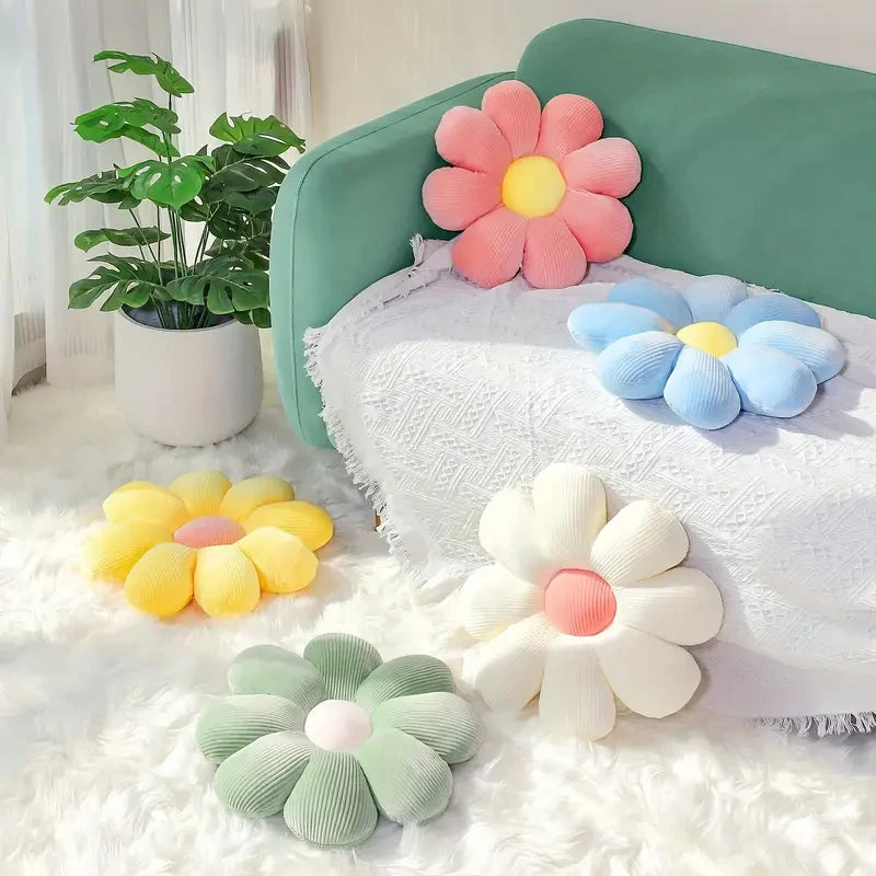 BloomSoft Floral Plush Cushion