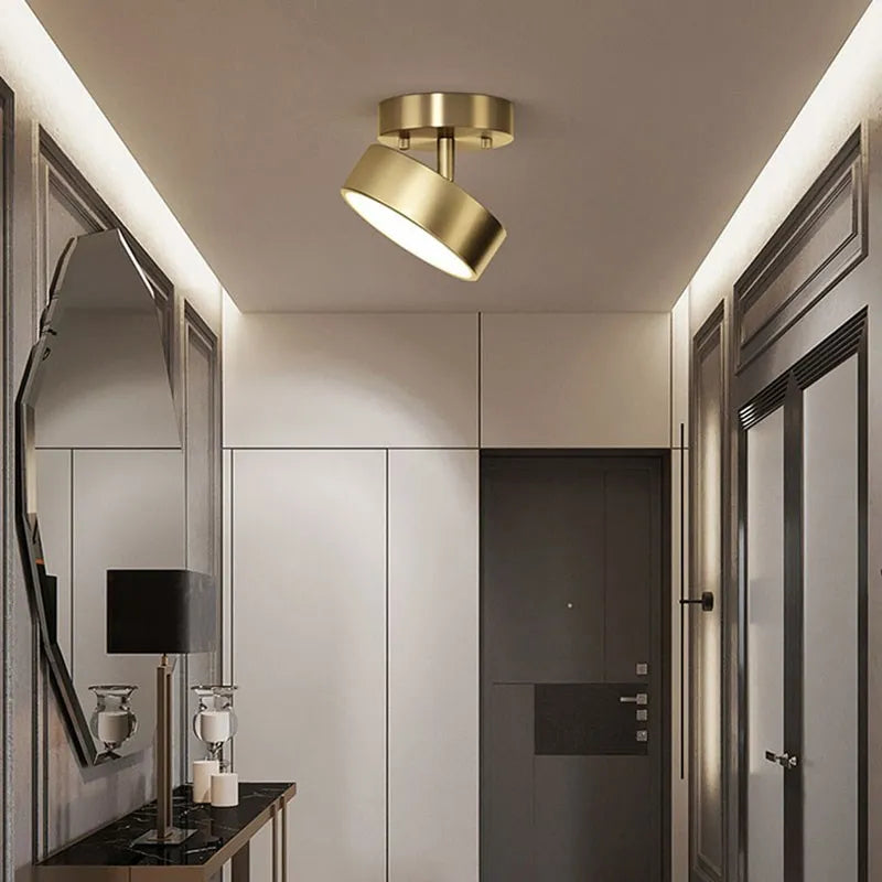Modern Rotatable Copper LED Ceiling Light