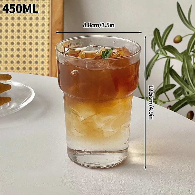 WaveAura™ Transparent Ripple Glass Tumbler