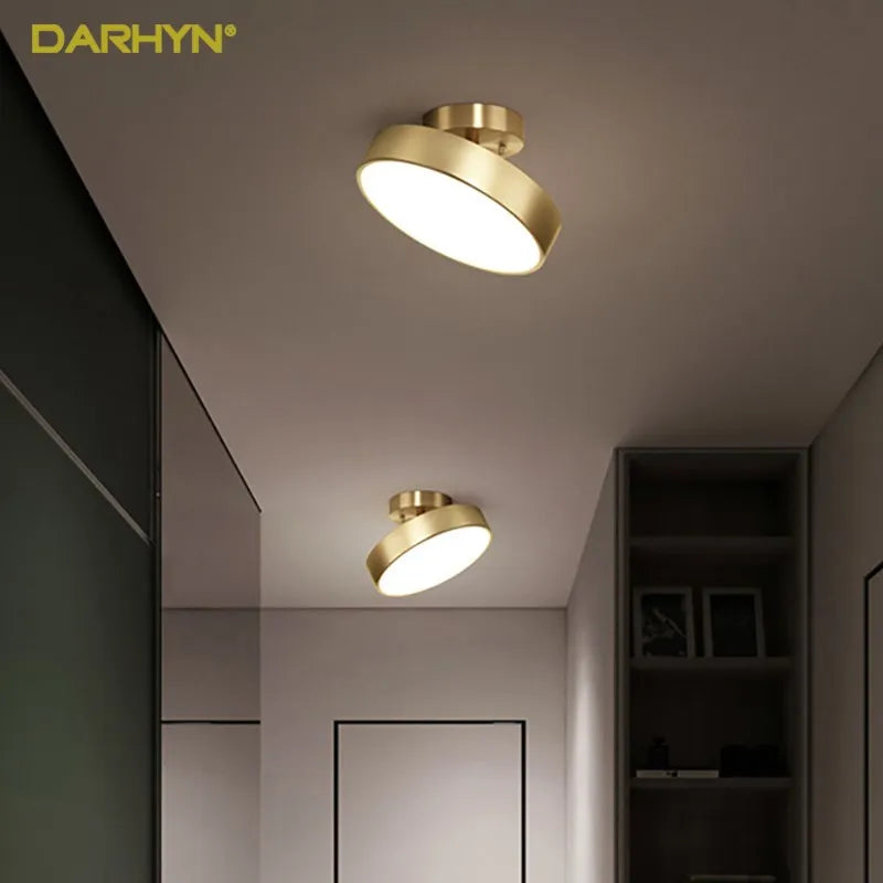 Modern Rotatable Copper LED Ceiling Light
