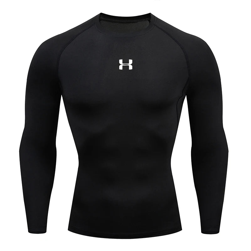 HANRAN CoreFlex™ Men’s Long-Sleeve Compression Running T-Shirt