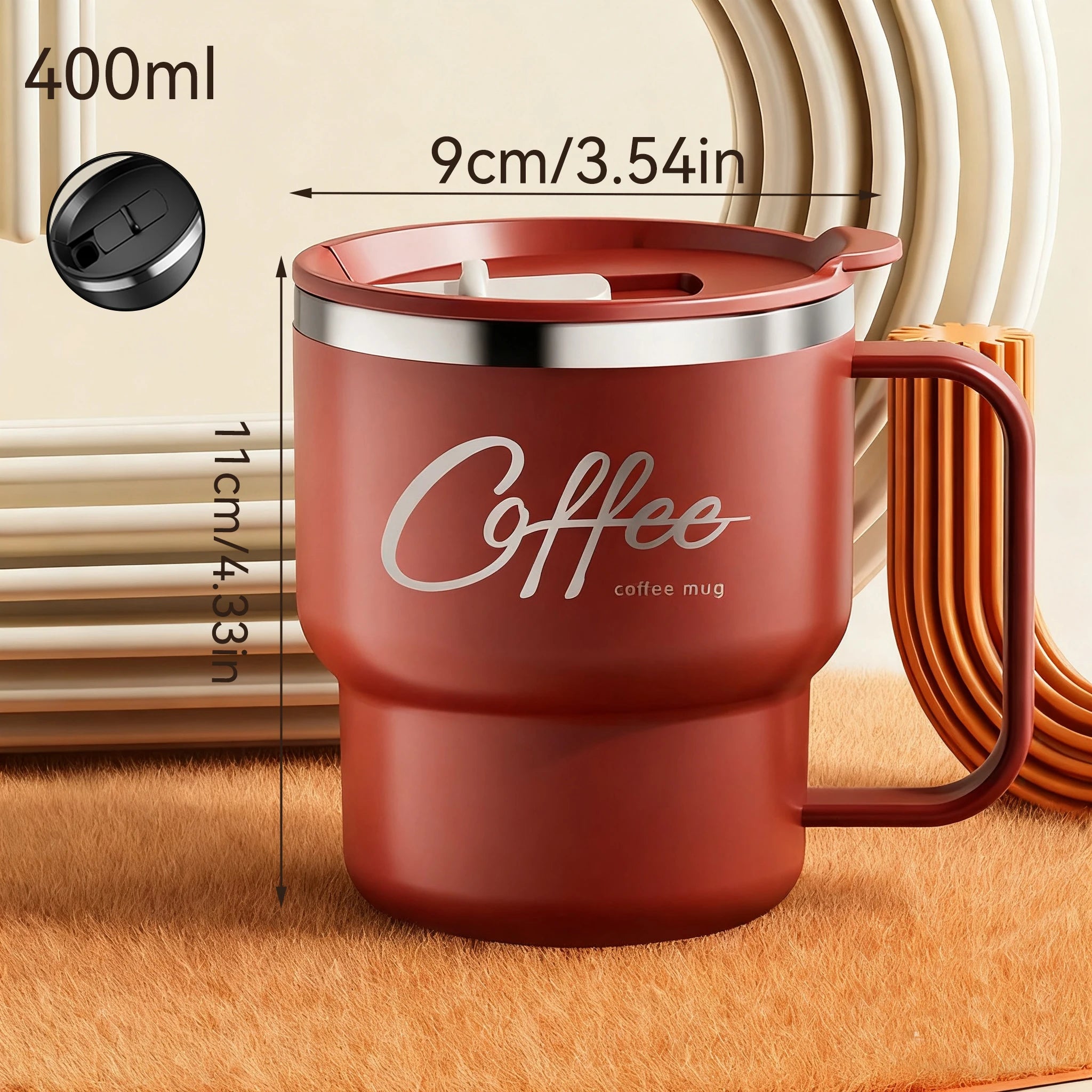 ThermoSeal™ 400ml Double-Walled Stainless Steel Coffee Mugater Insulated Milk Coffee Cup Drinkware
