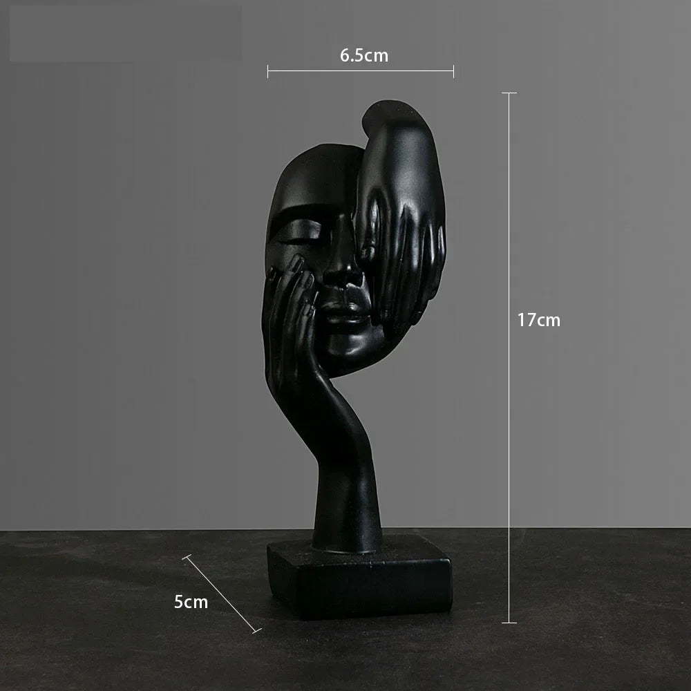 Noir Muse – Abstract Resin Mask Sculpture