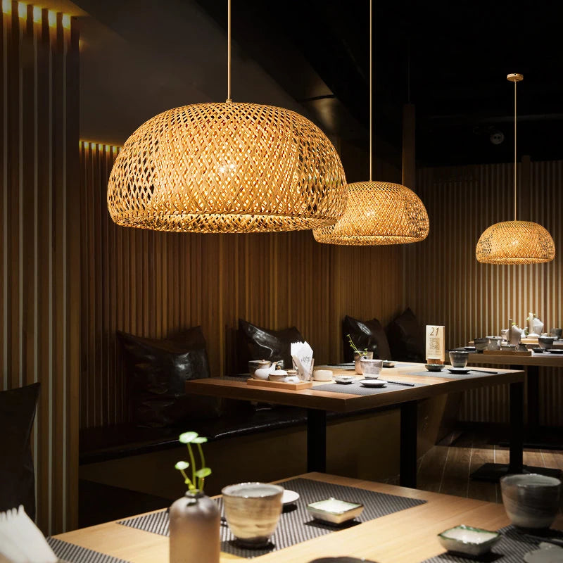 ZenWeave Bamboo Pendant Lamp – Handcrafted Japanese Style