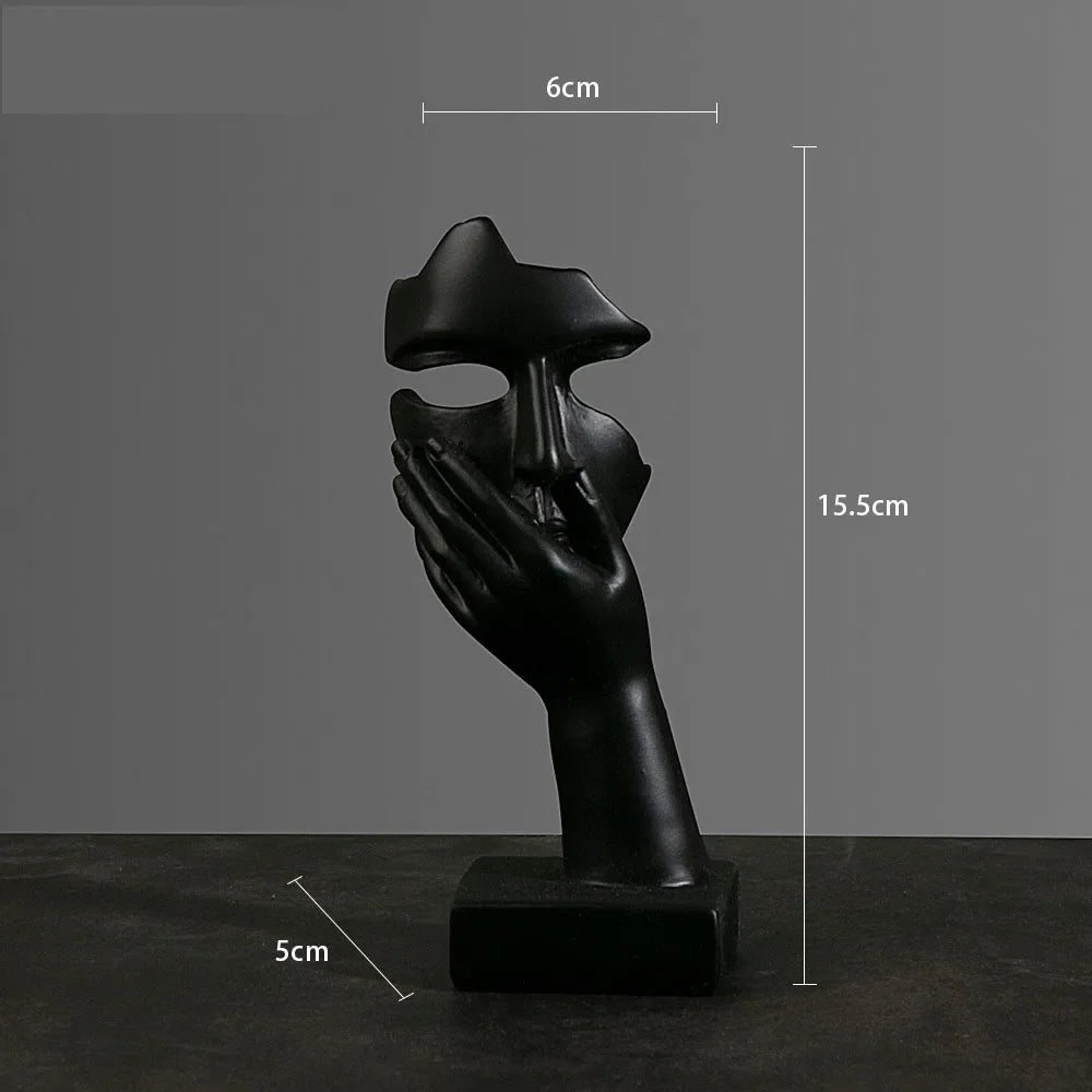 Noir Muse – Abstract Resin Mask Sculpture