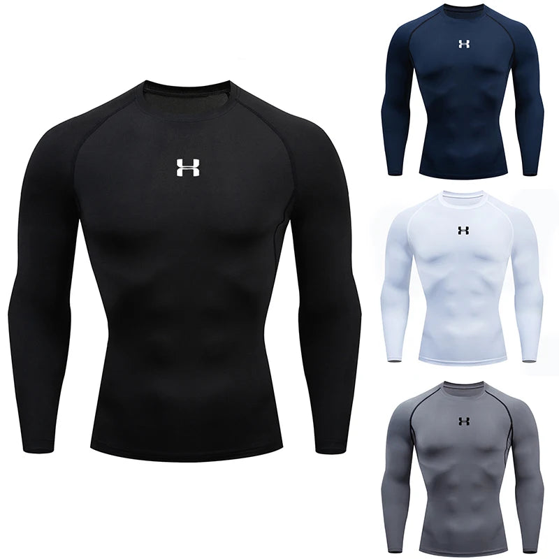 HANRAN CoreFlex™ Men’s Long-Sleeve Compression Running T-Shirt