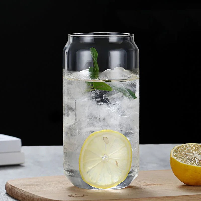 BambooSip™ Can-Style Borosilicate Glass Cup with Bamboo Lid