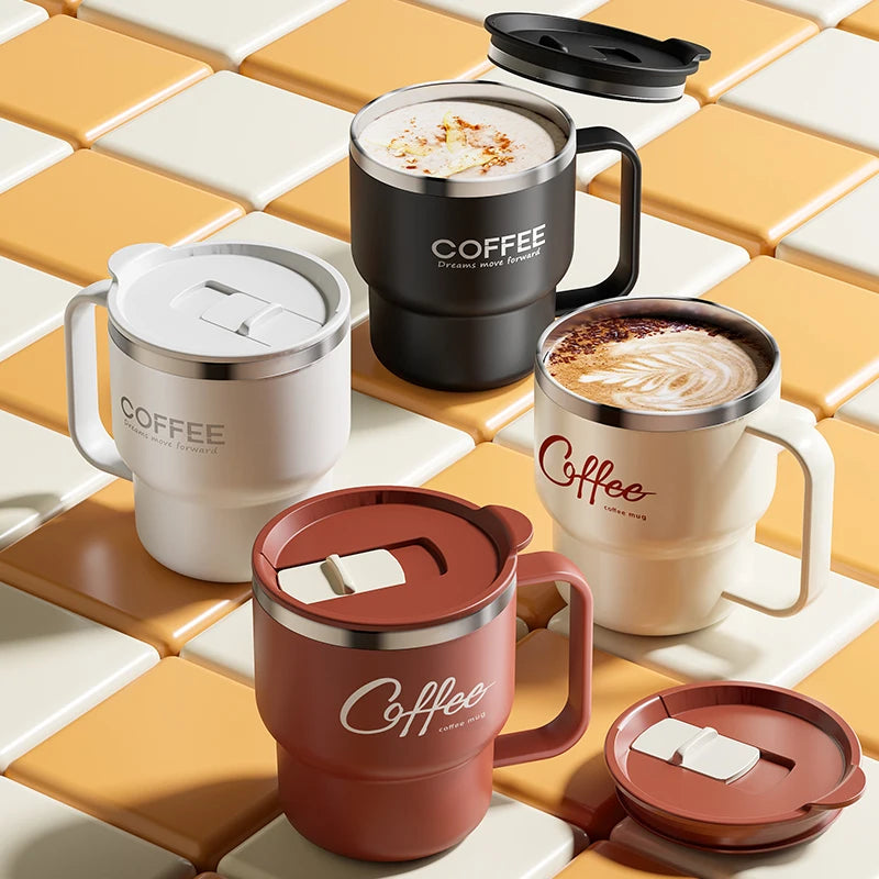 ThermoSeal™ 400ml Double-Walled Stainless Steel Coffee Mugater Insulated Milk Coffee Cup Drinkware