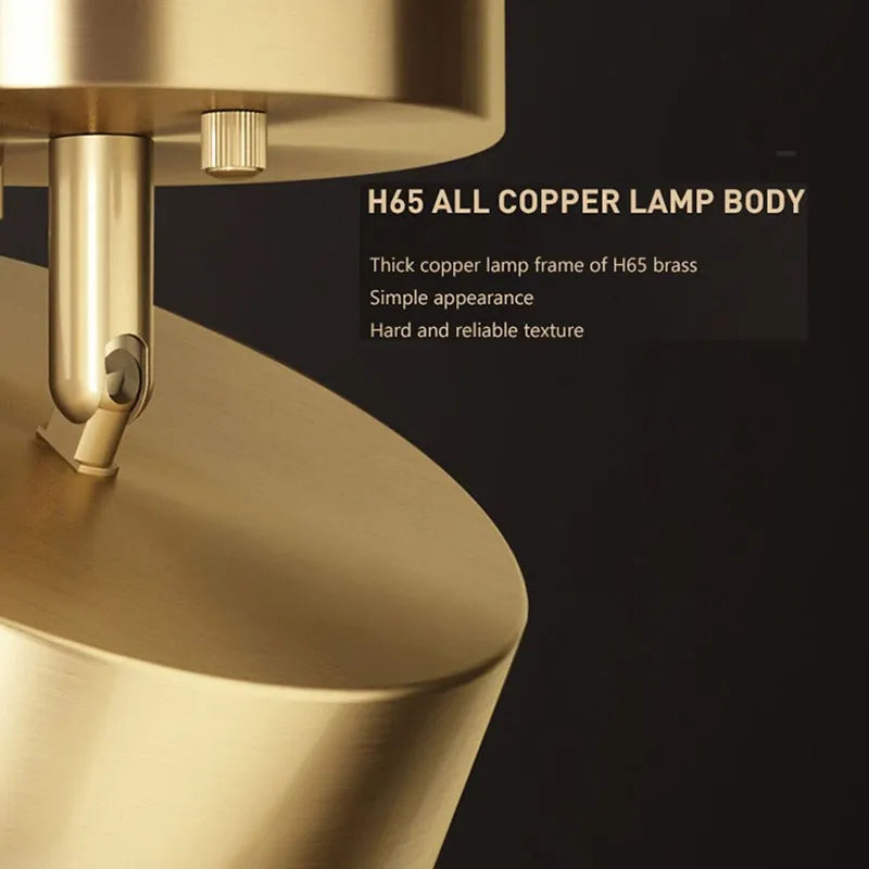 Modern Rotatable Copper LED Ceiling Light