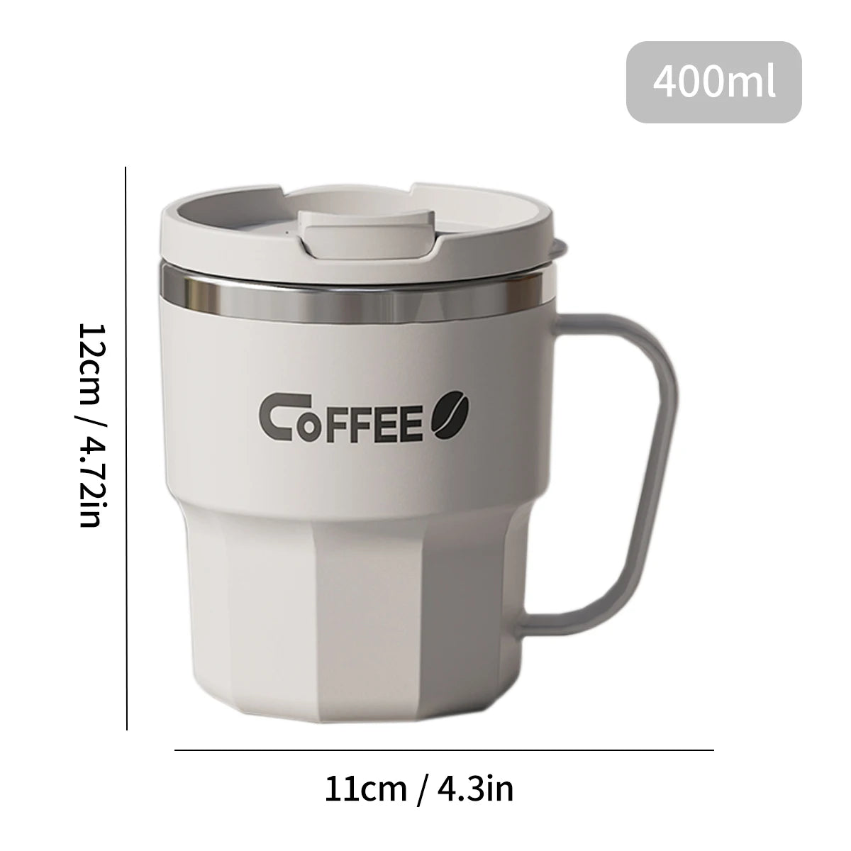 ThermoSeal™ 400ml Double-Walled Stainless Steel Coffee Mugater Insulated Milk Coffee Cup Drinkware