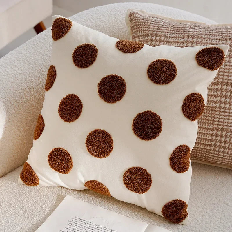Élan Brown Jacquard Cushion Cover – Light Luxury French Style