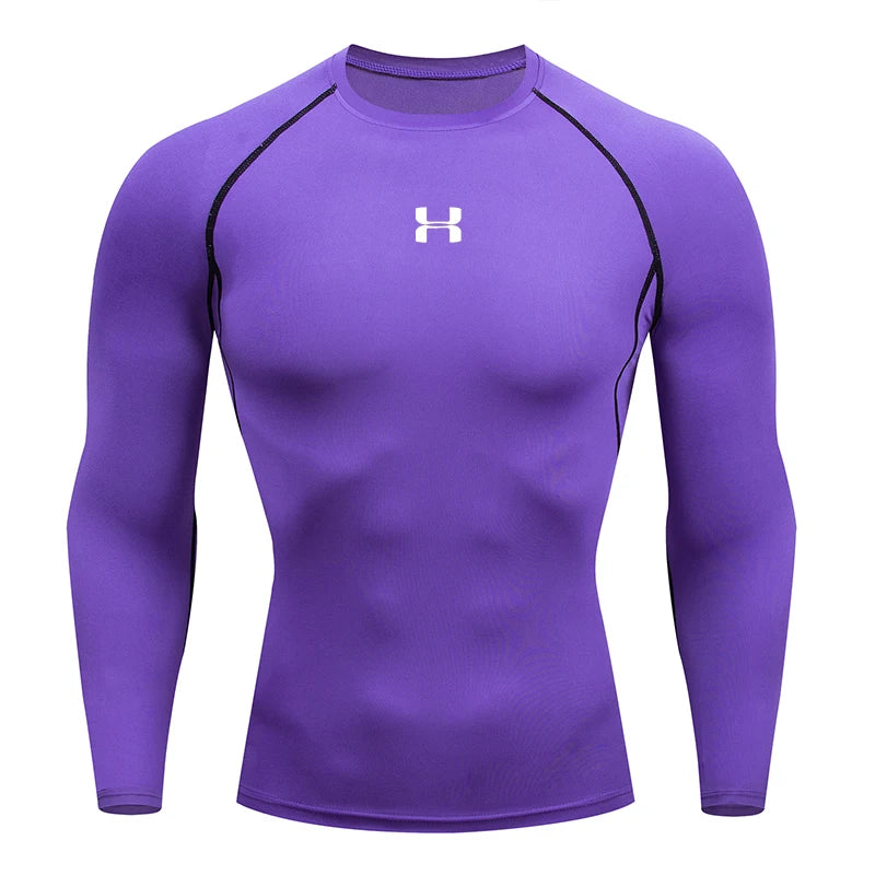 HANRAN CoreFlex™ Men’s Long-Sleeve Compression Running T-Shirt