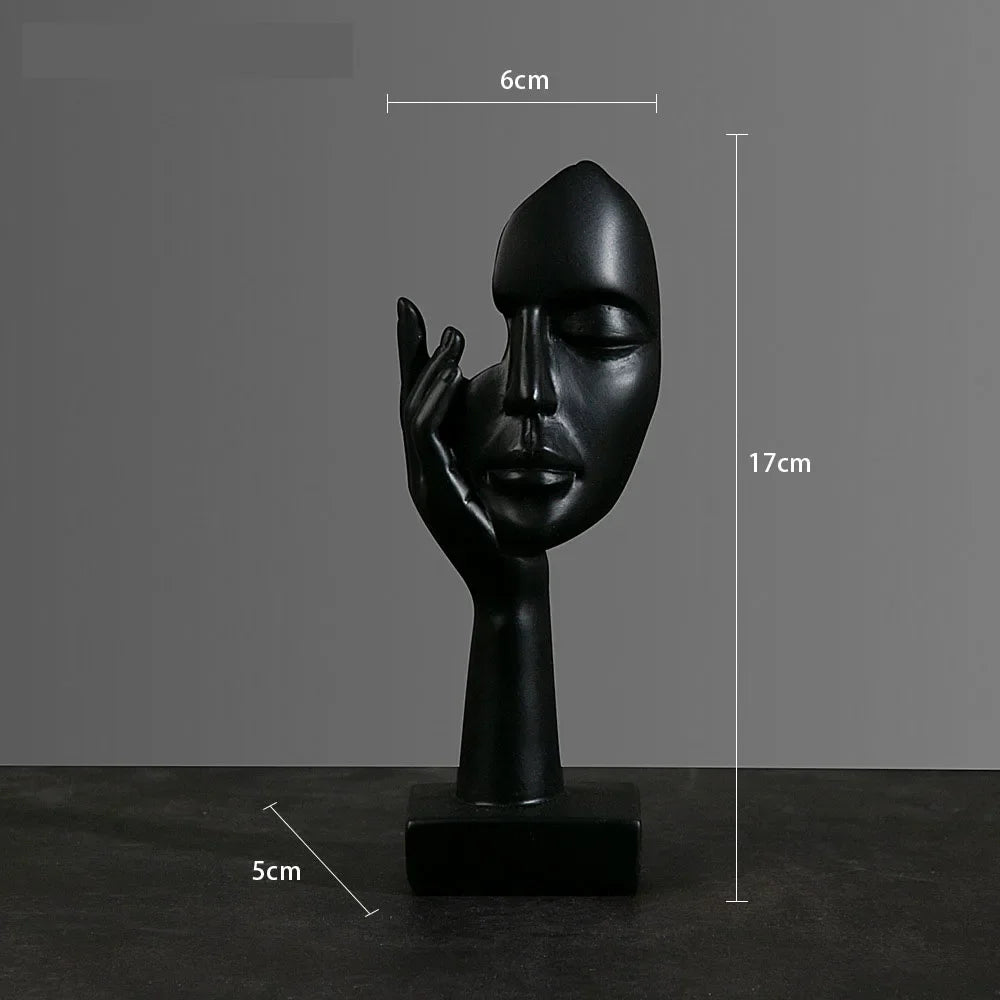 Noir Muse – Abstract Resin Mask Sculpture