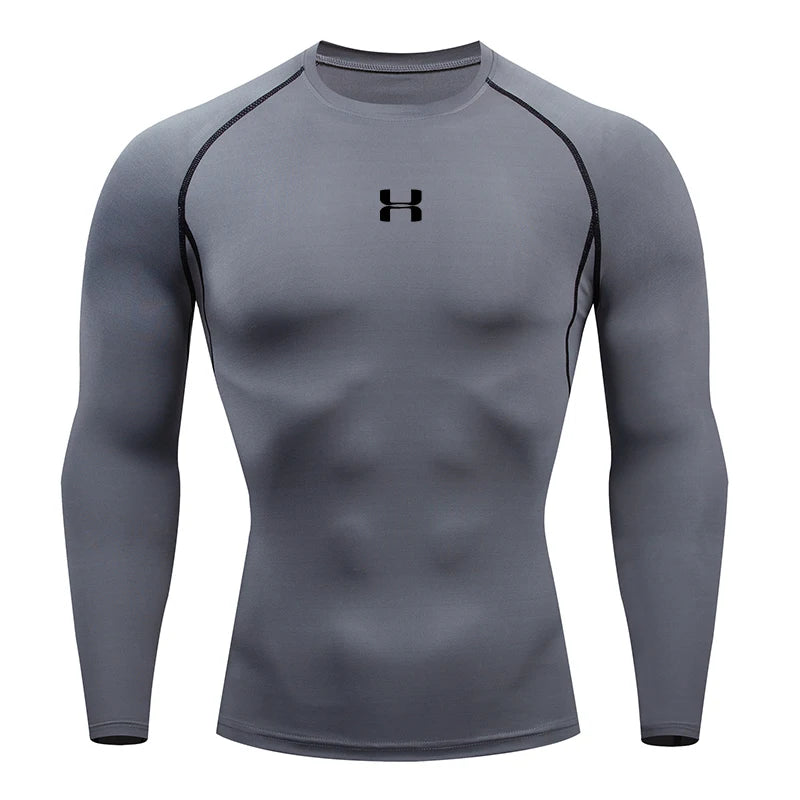 HANRAN CoreFlex™ Men’s Long-Sleeve Compression Running T-Shirt