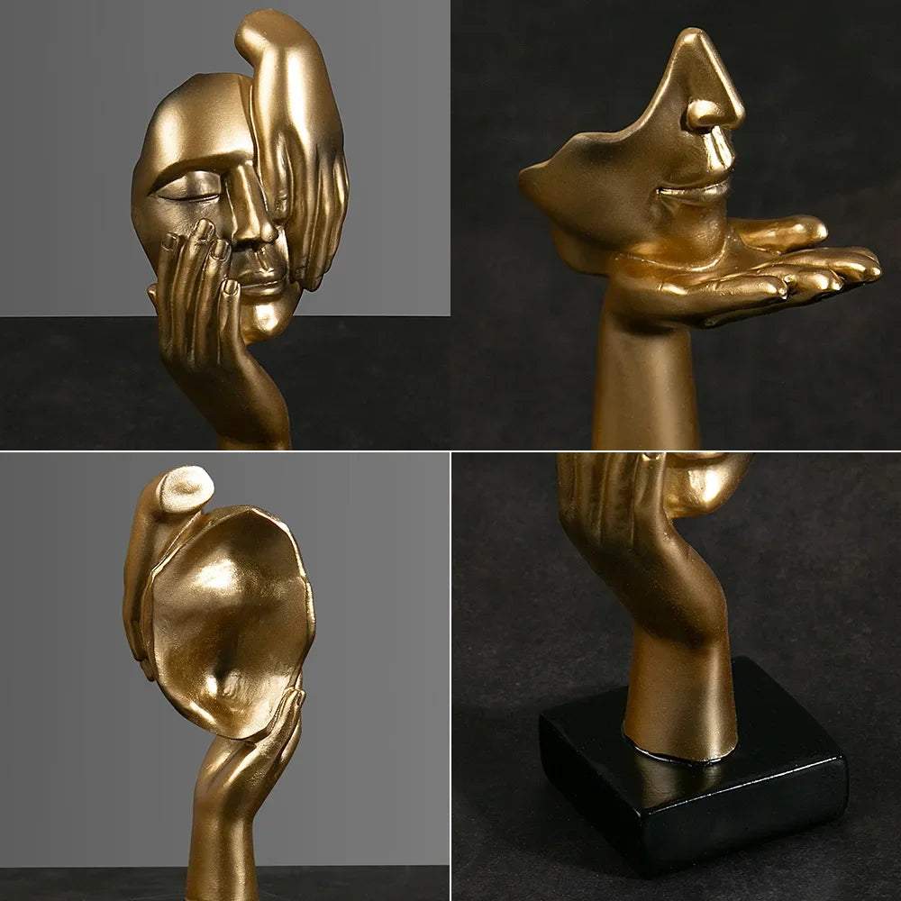 Noir Muse – Abstract Resin Mask Sculpture
