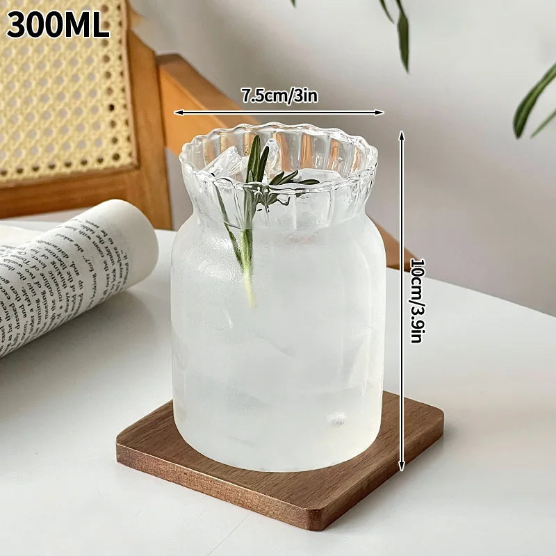 WaveAura™ Transparent Ripple Glass Tumbler