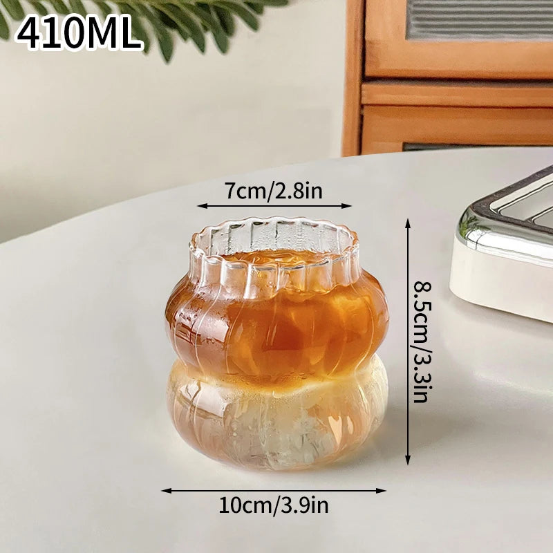 WaveAura™ Transparent Ripple Glass Tumbler