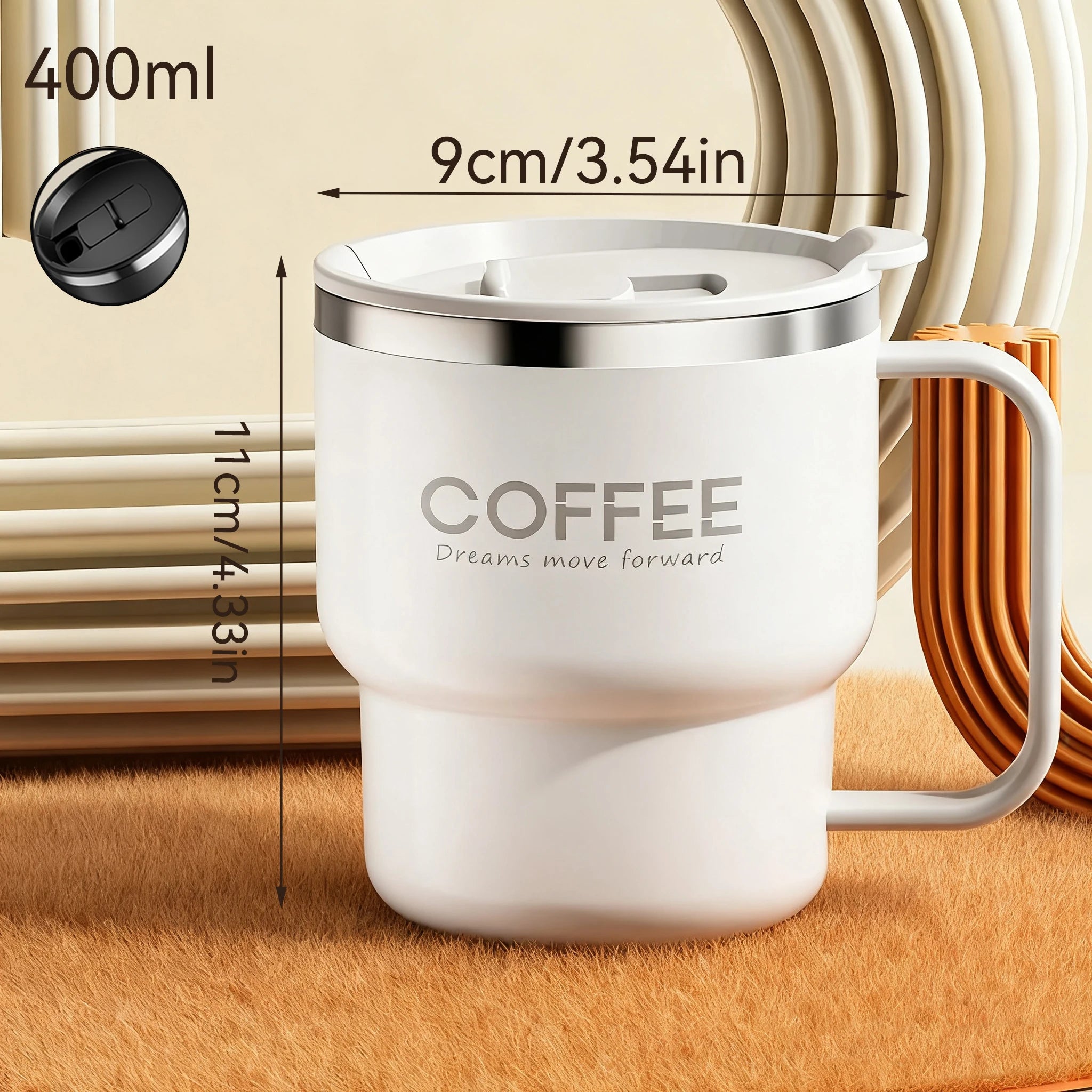 ThermoSeal™ 400ml Double-Walled Stainless Steel Coffee Mugater Insulated Milk Coffee Cup Drinkware