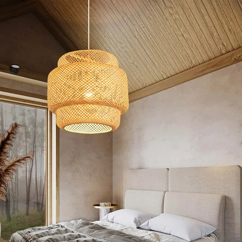 ZenWeave Bamboo Pendant Lamp – Handcrafted Japanese Style