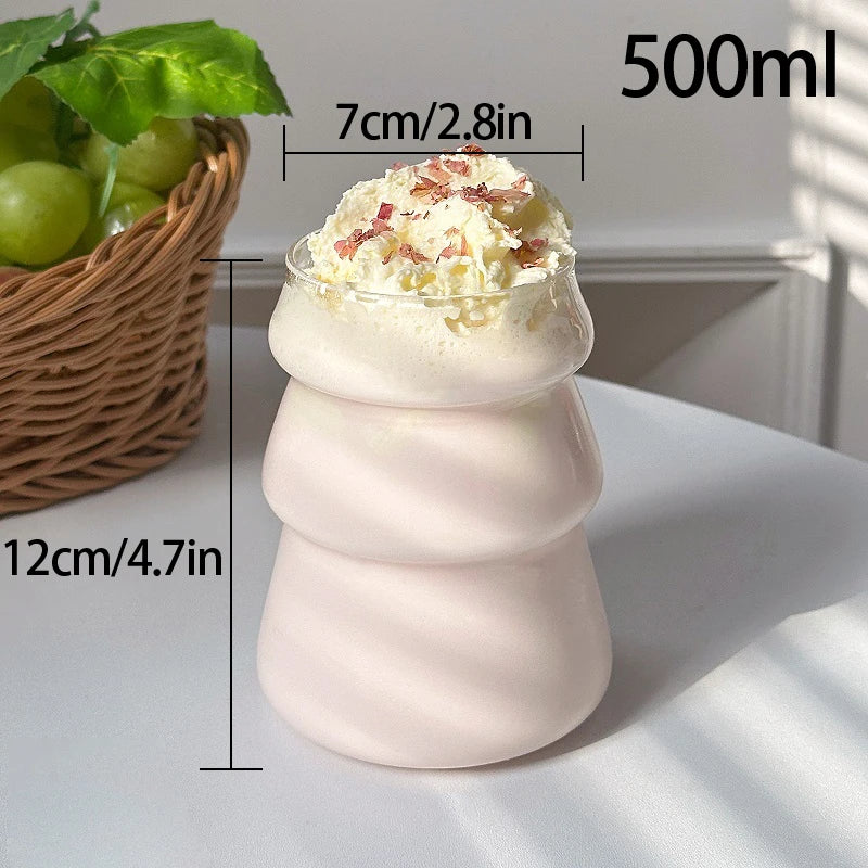 WaveAura™ Transparent Ripple Glass Tumbler