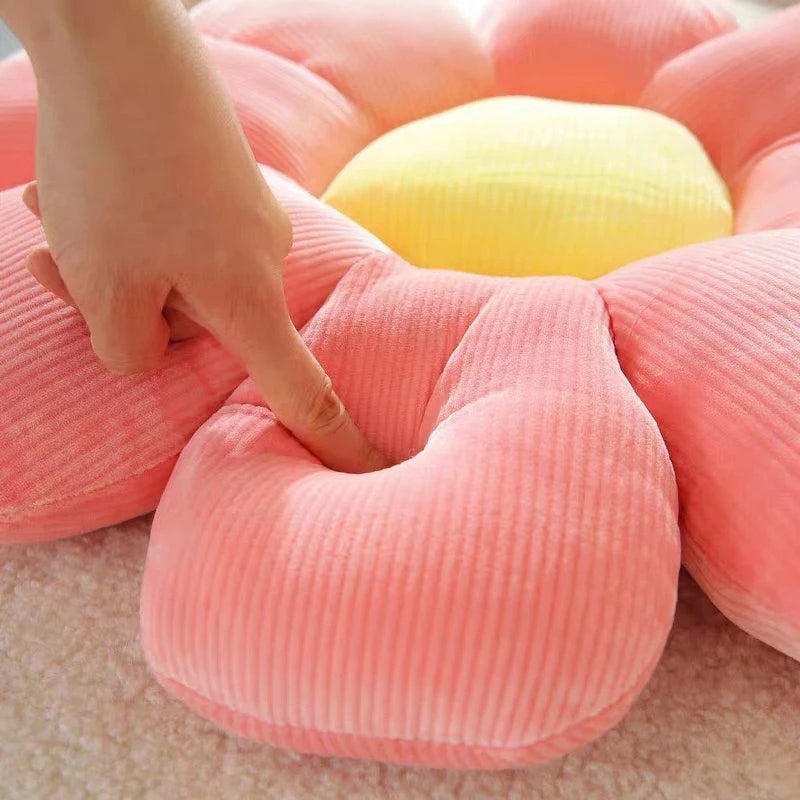 BloomSoft Floral Plush Cushion