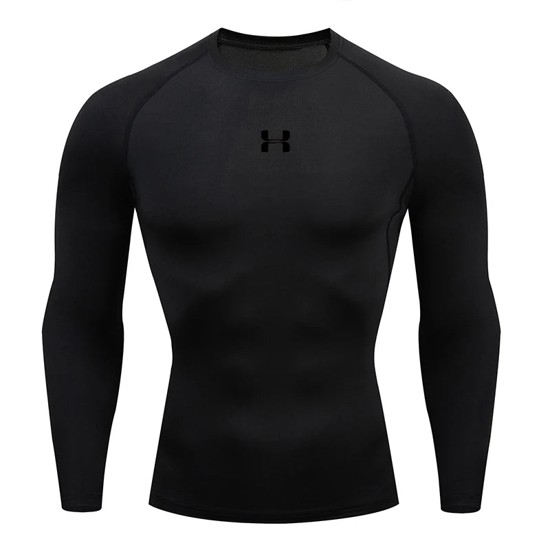 HANRAN CoreFlex™ Men’s Long-Sleeve Compression Running T-Shirt
