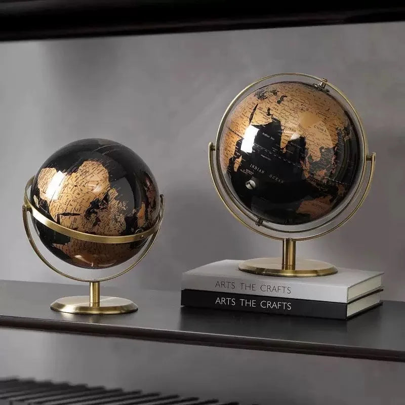 OrbitCraft Rotating Globe Sculpture – Modern Metal Desk Décor