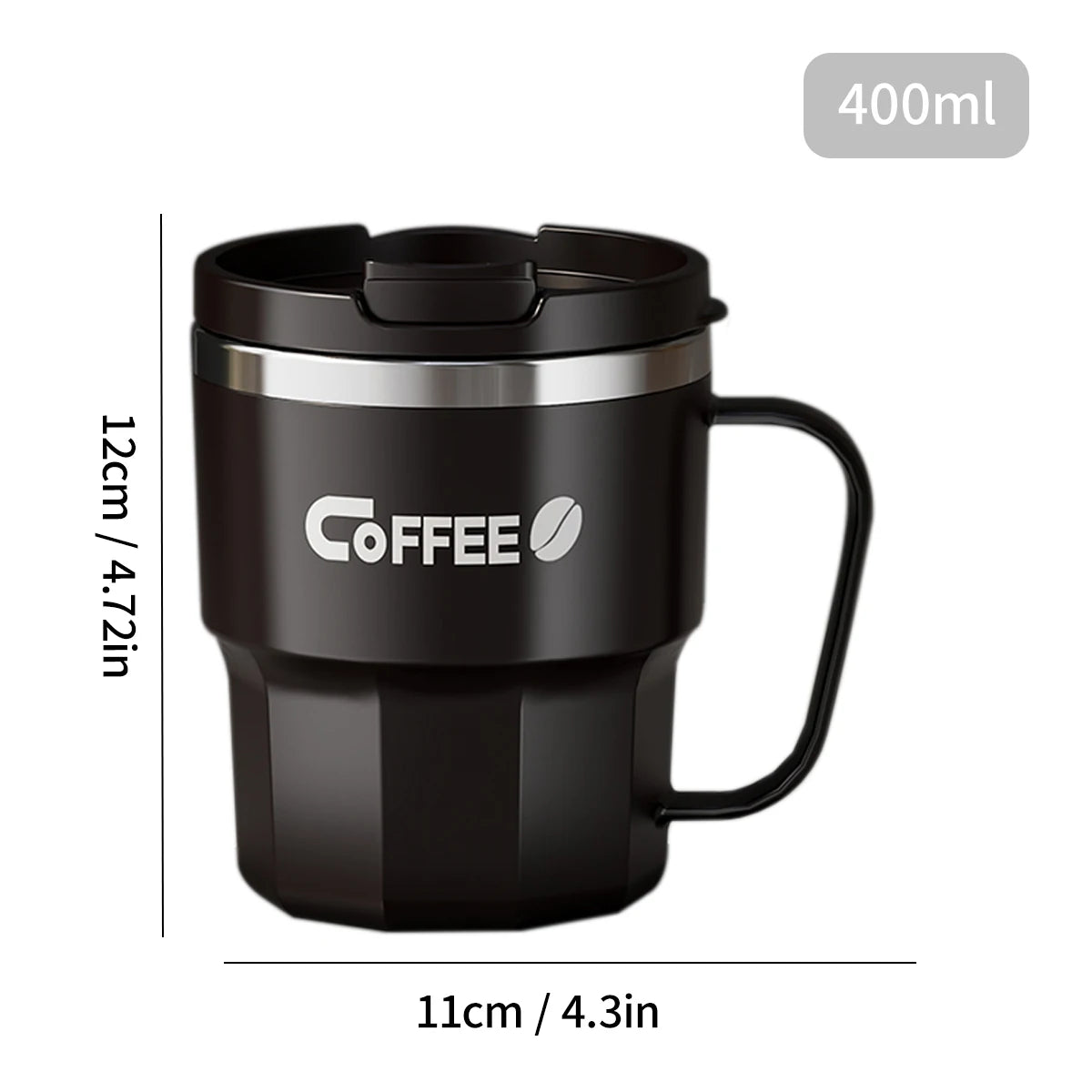 ThermoSeal™ 400ml Double-Walled Stainless Steel Coffee Mugater Insulated Milk Coffee Cup Drinkware